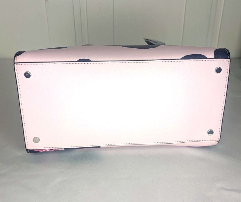 Kate Spade Cameron Grand Flora Pink Blue Flower Medium Satchel Purse NWT - Picture 8 of 10